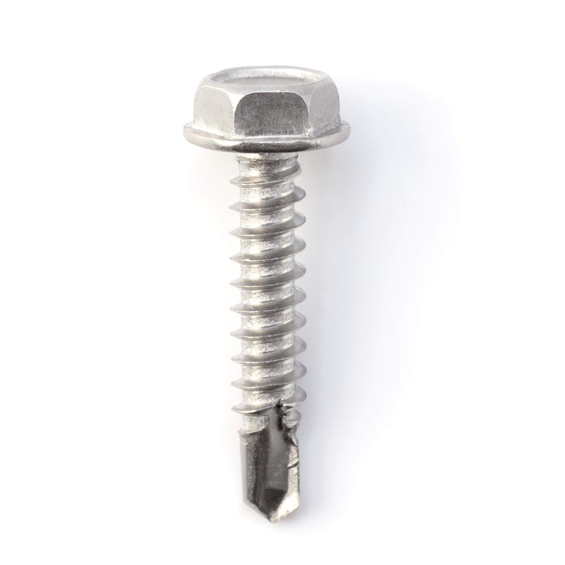 THE CIMPLE CO #10 Size, 1" Length (25mm) - Self Tapping/Drilling Screw - 410 Stainless Steel Screws - Long Wearing and Corrosion Hardy - Hex Washer Head - 100pcs - Image 2